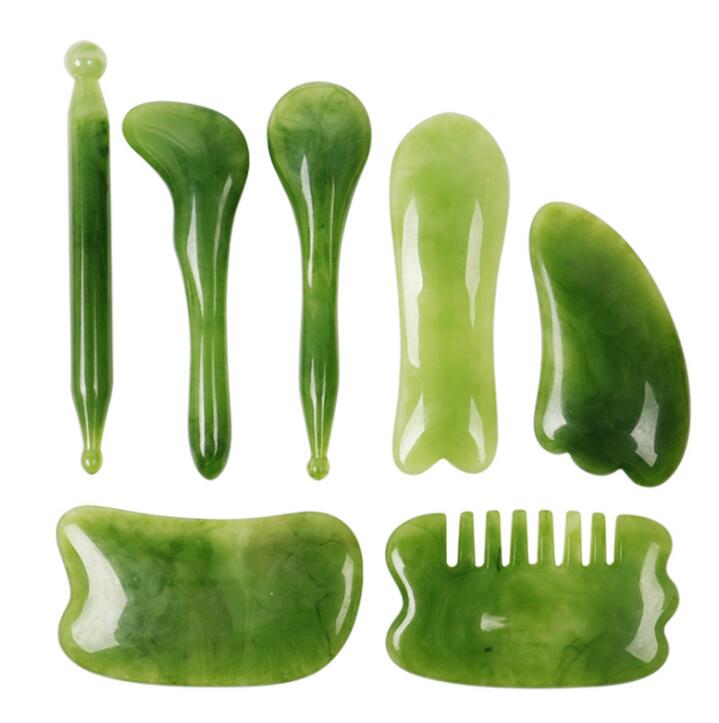 Jade Face Roller Gua Sha Massager Natural Real Stone Scraper Care Massage Tools Face Gouache Skin