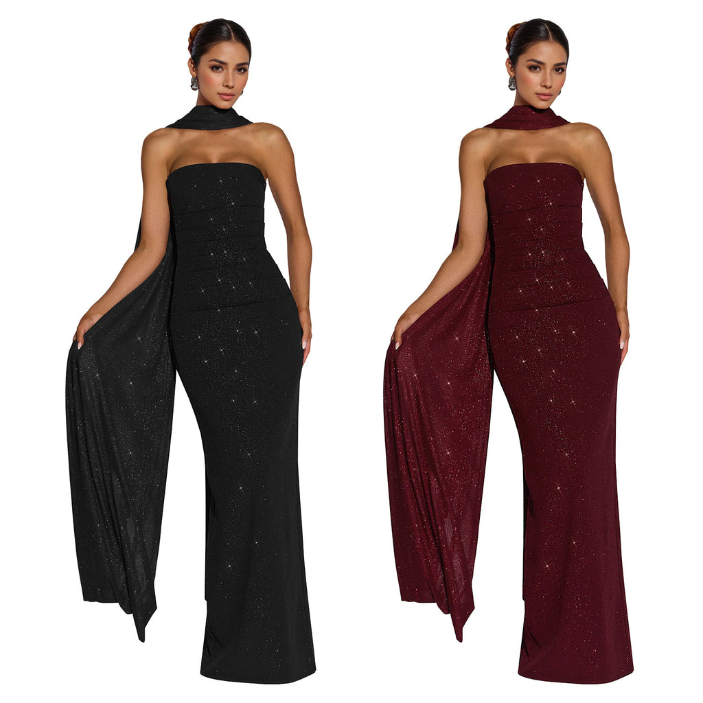 Skincare flash bag hip slit dress